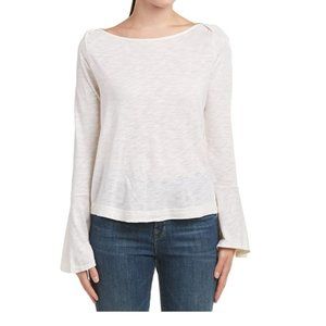 NWT Splendid Women's Heavy Slub Top with Bell Sleeve, Off White Size S $70 K219